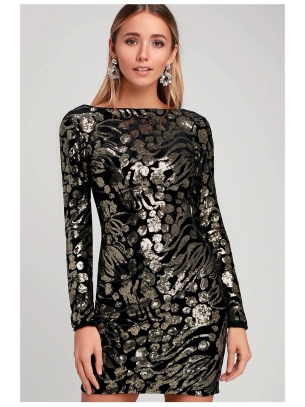 Dress the Population Lola sequin mini dress, size M